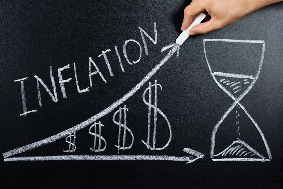 Inflation drawing on chalkboard