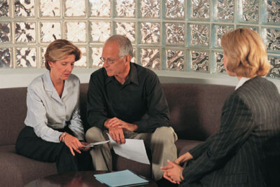 Seniors discussing comprehensive financial planning
