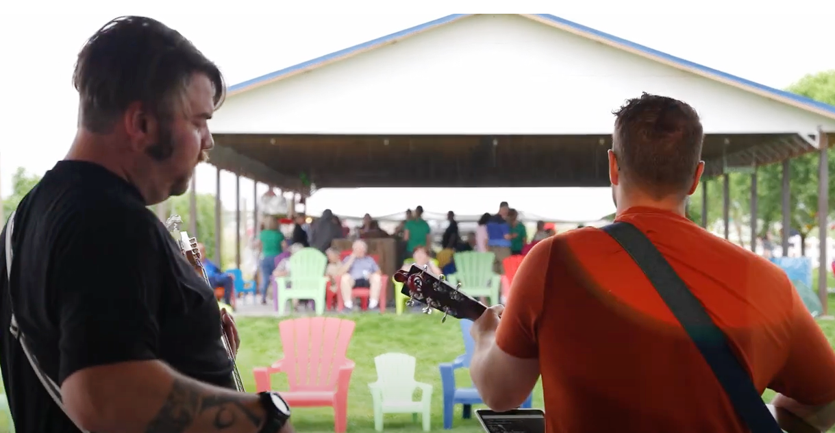 Band playing at annual summer bbq